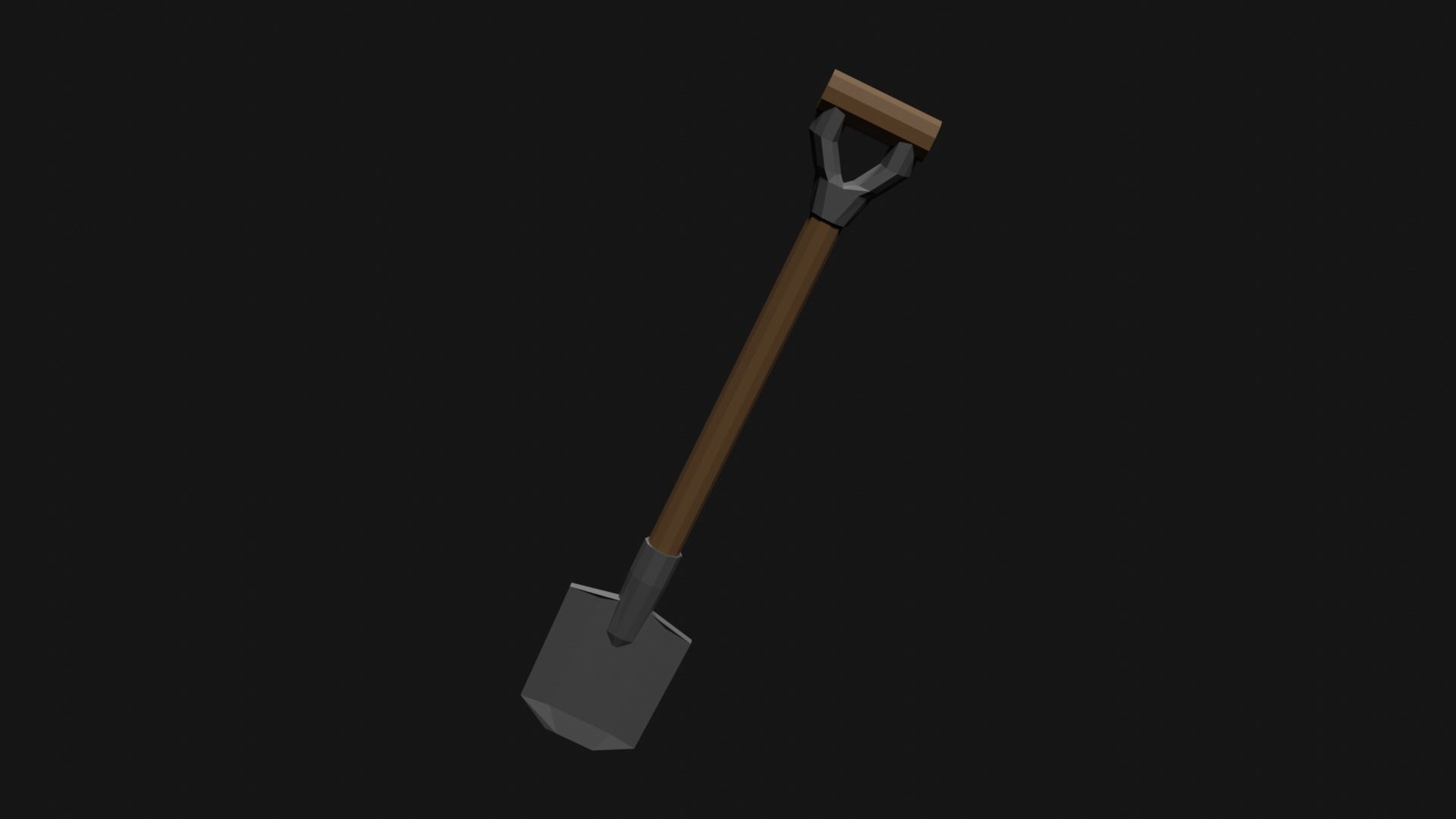 Lowpoly Shovel Low-poly 3D model_7