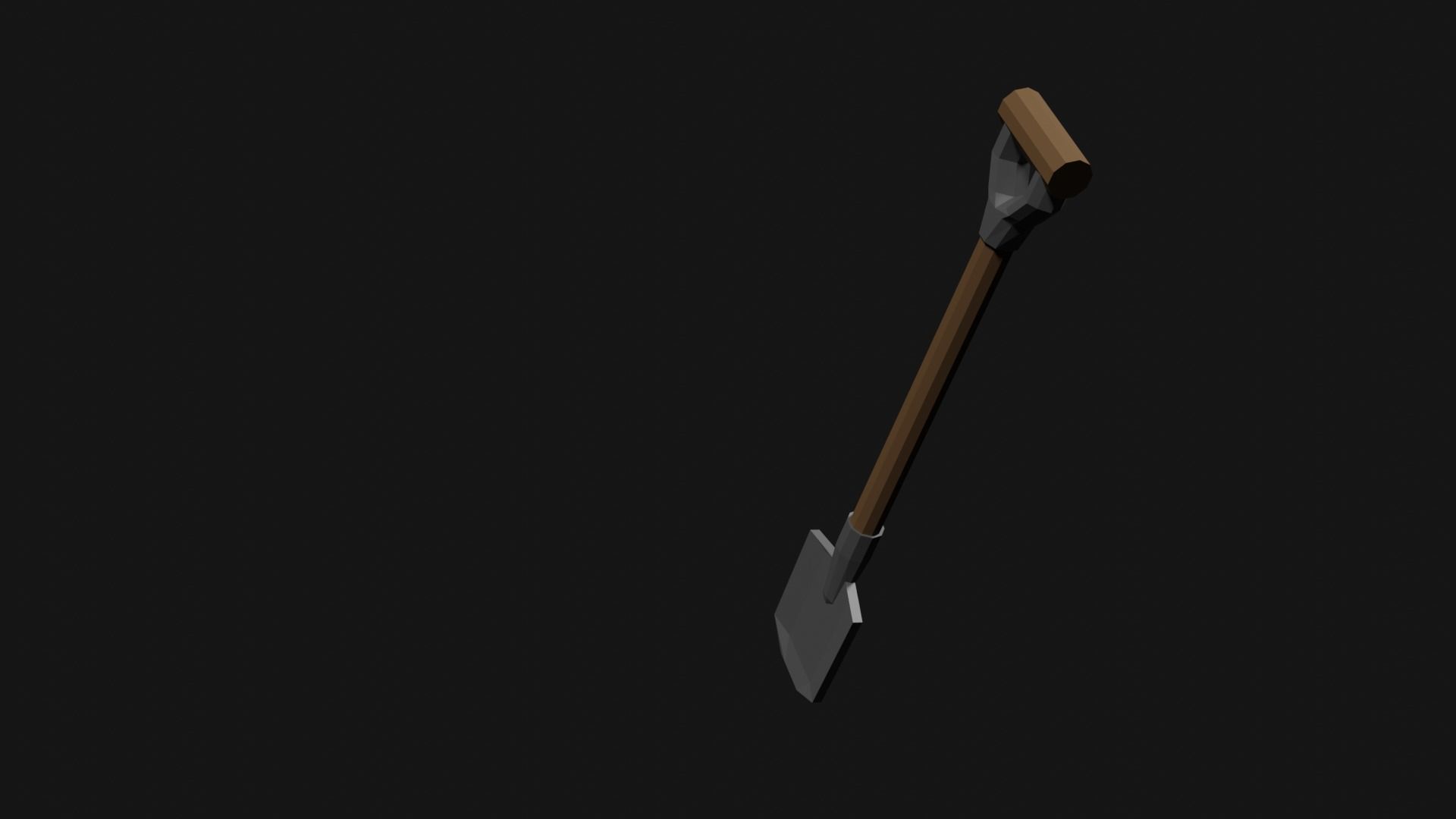 Lowpoly Shovel Low-poly 3D model_15