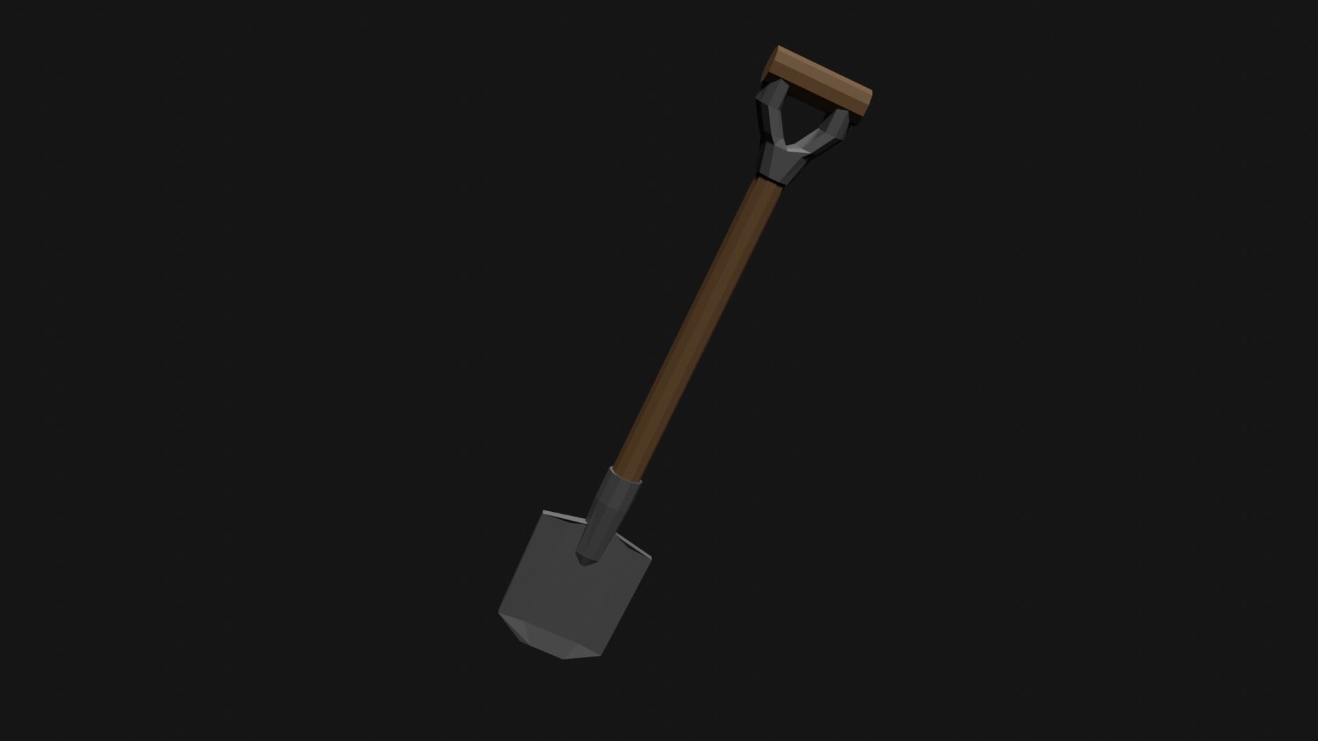 Lowpoly Shovel Low-poly 3D model_6