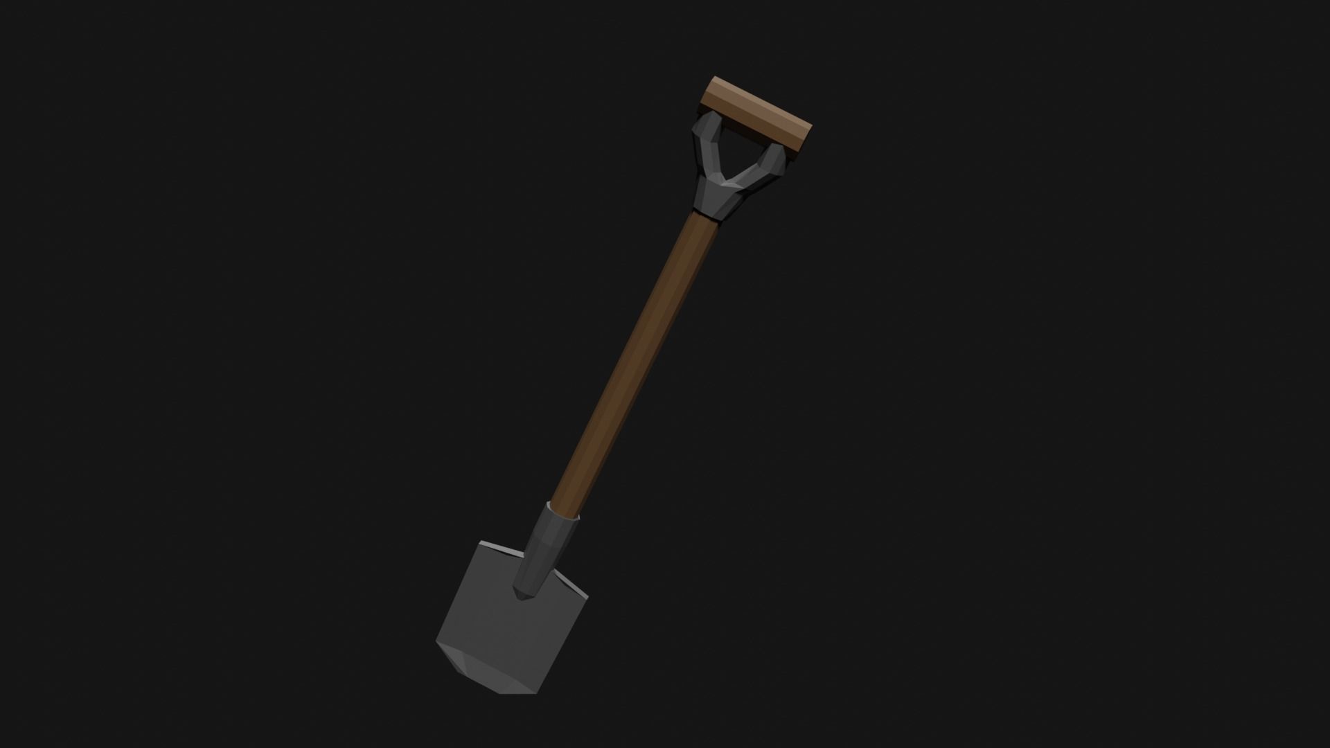 Lowpoly Shovel Low-poly 3D model_8