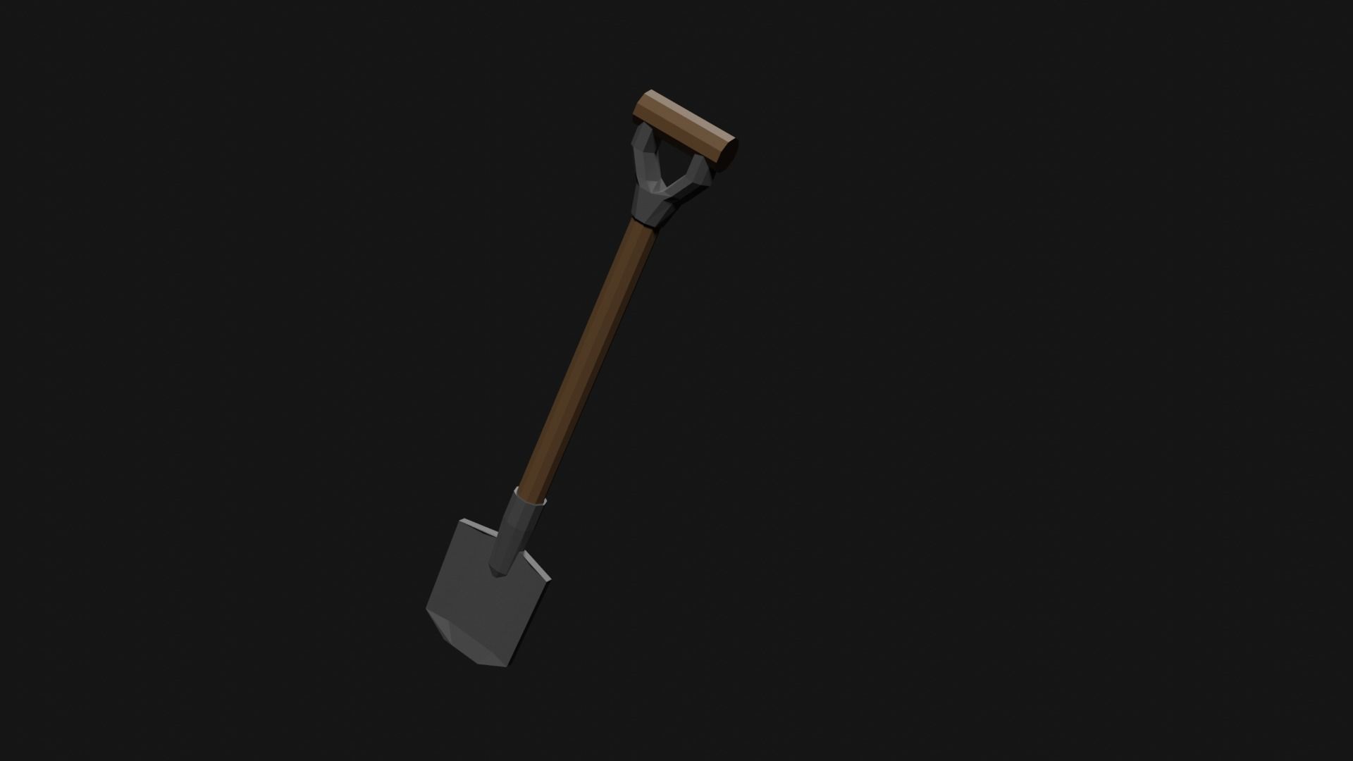 Lowpoly Shovel Low-poly 3D model_11