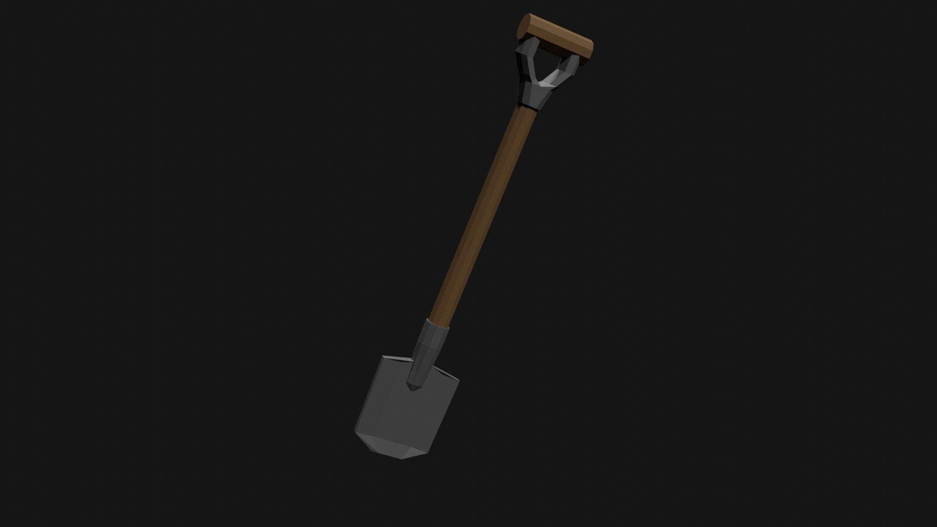 Lowpoly Shovel Low-poly 3D model_3
