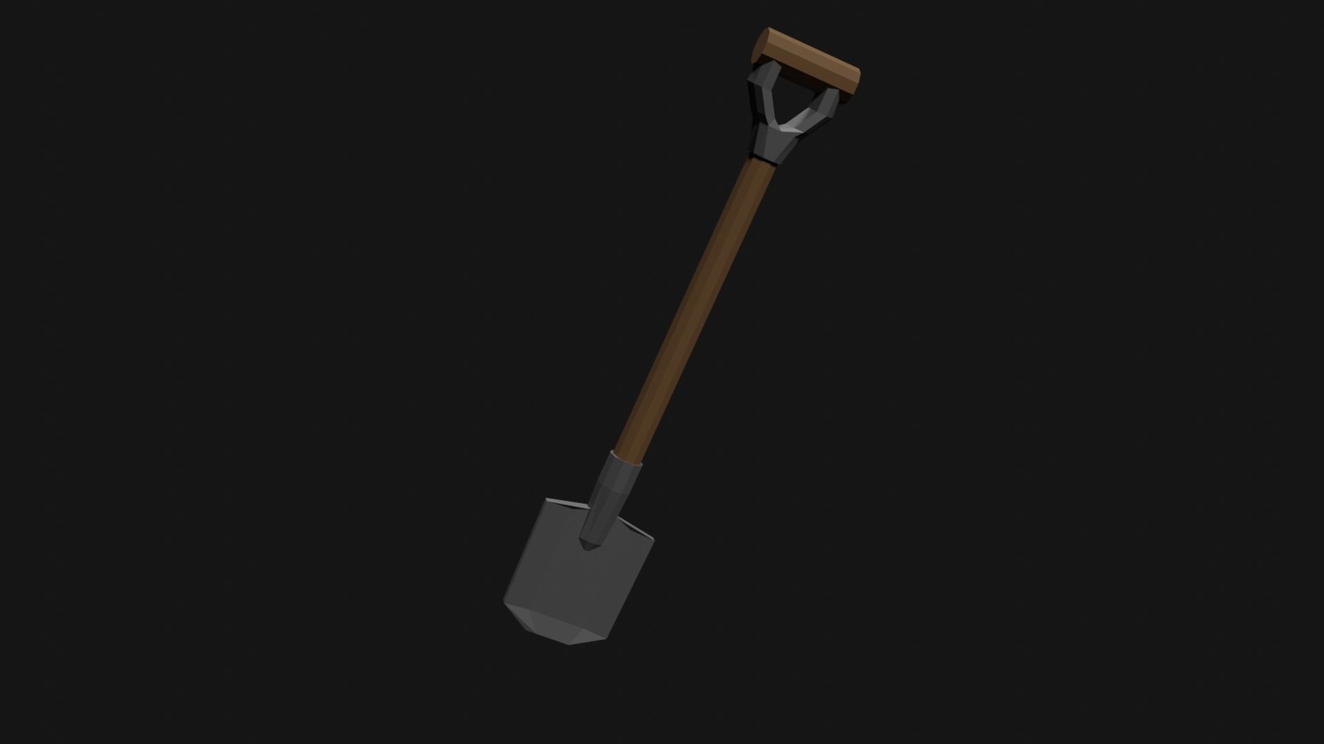 Lowpoly Shovel Low-poly 3D model_4