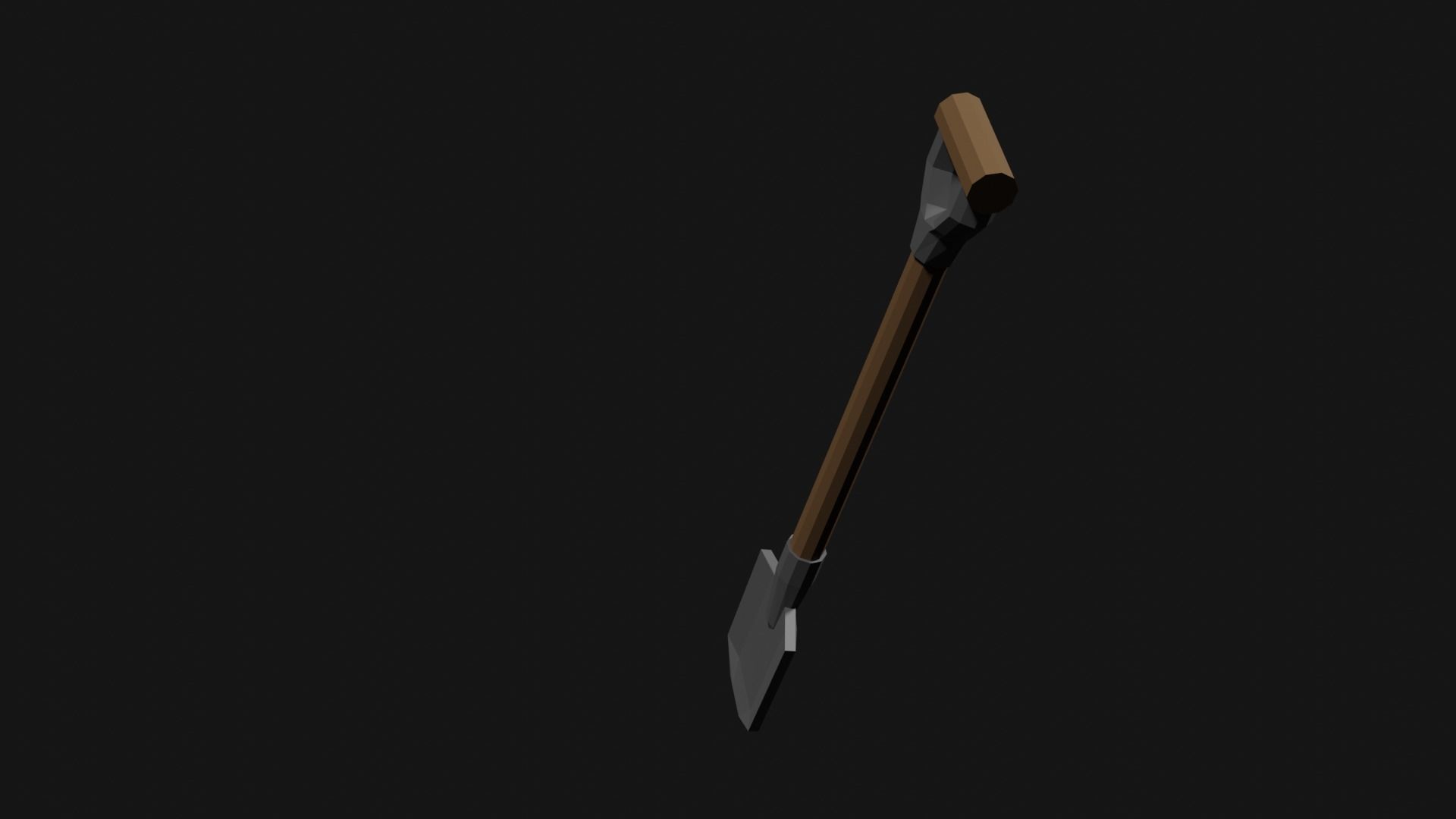Lowpoly Shovel Low-poly 3D model_16