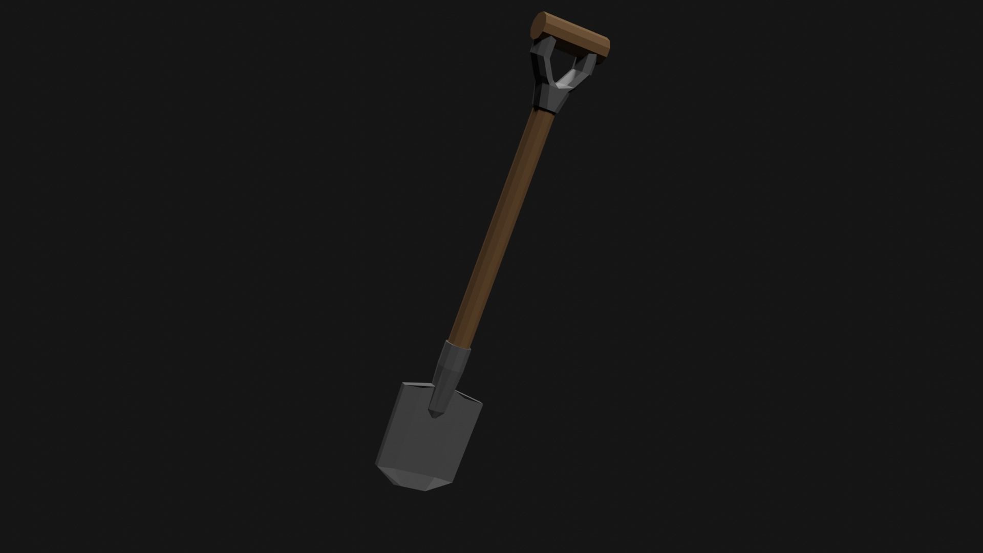 Lowpoly Shovel Low-poly 3D model_2