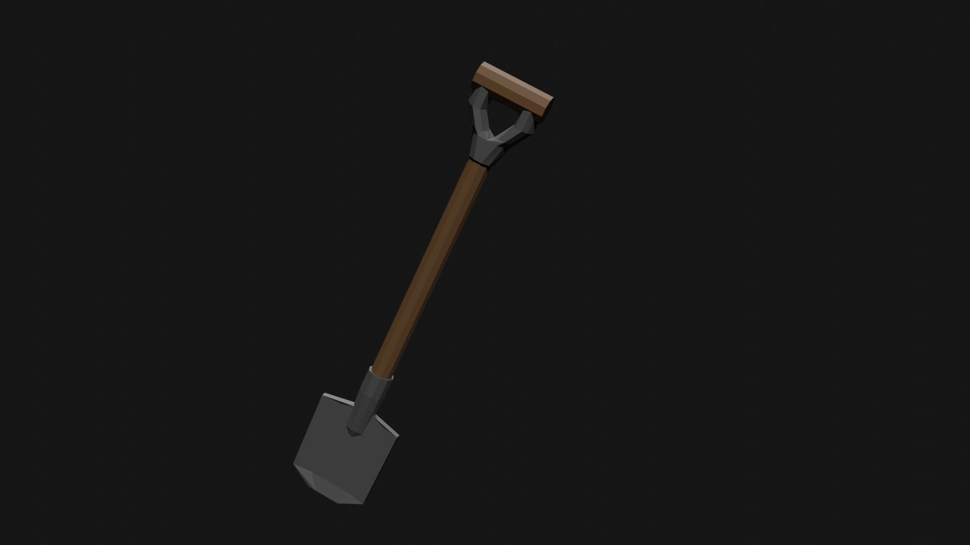 Lowpoly Shovel Low-poly 3D model_9