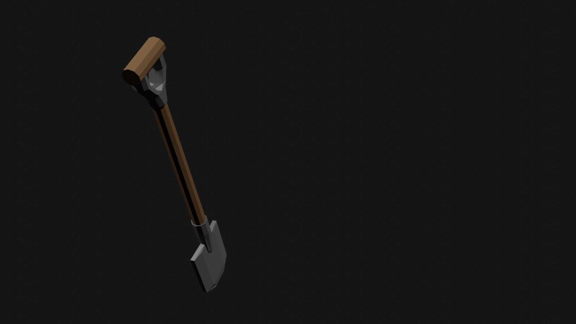 Lowpoly Shovel Low-poly 3D model_21