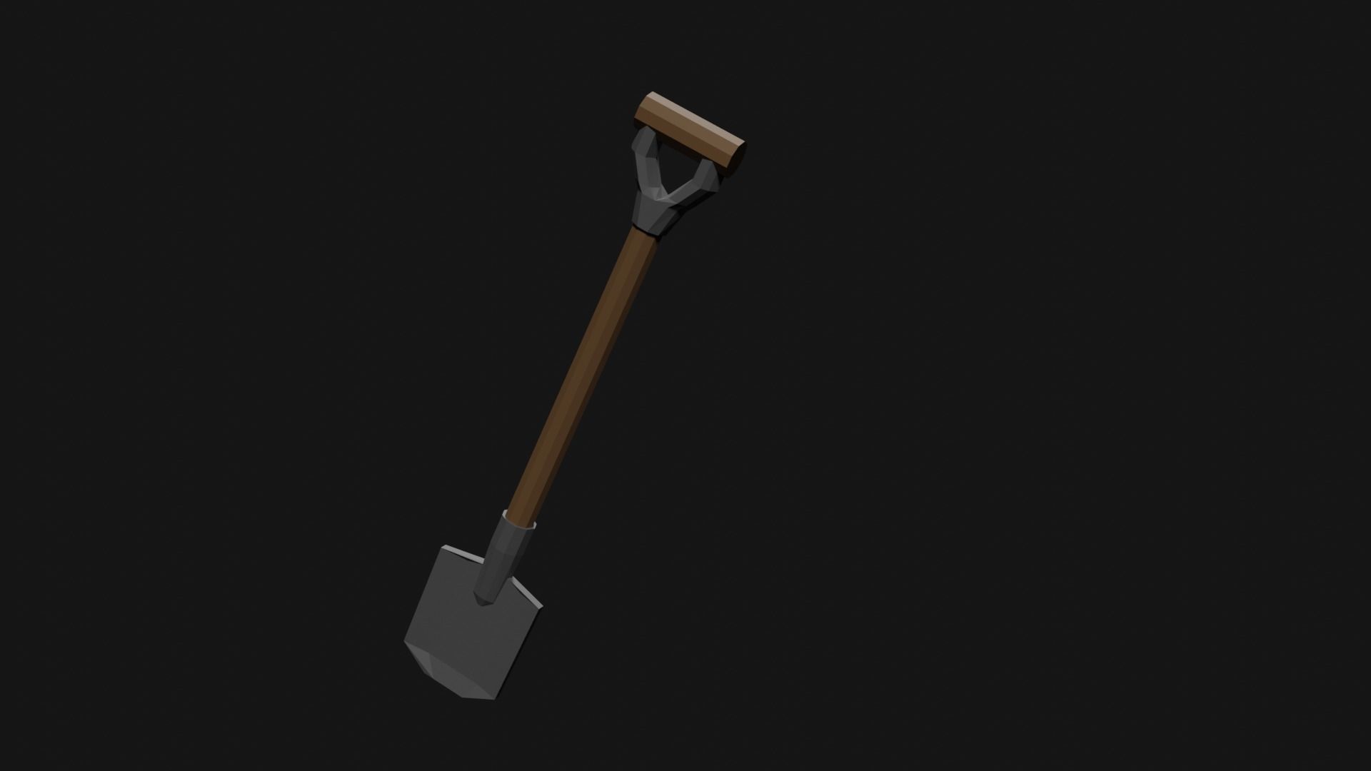 Lowpoly Shovel Low-poly 3D model_10