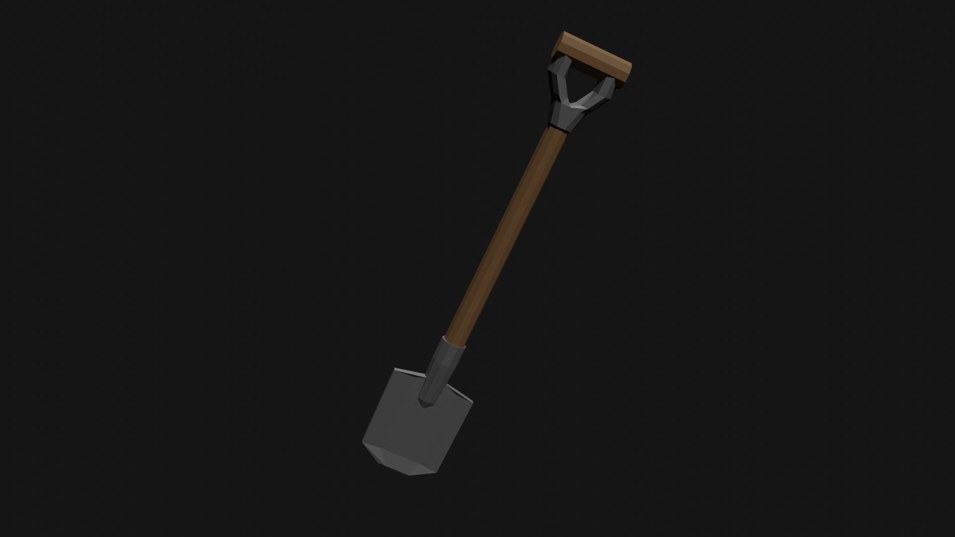 Lowpoly Shovel Low-poly 3D model_5