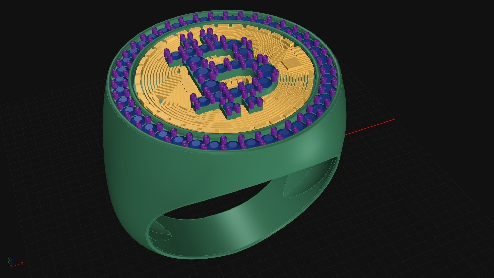 BitCoin Ring For Men 3D print model_7