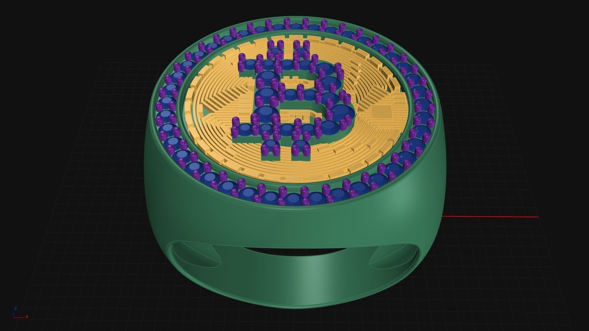 BitCoin Ring For Men 3D print model_8