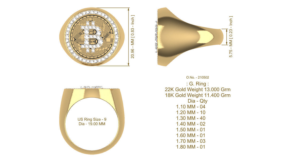 BitCoin Ring For Men 3D print model_5