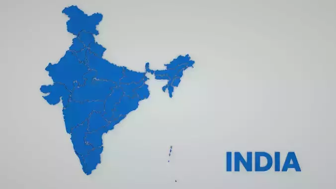 India Country Map  Free 3D model