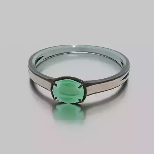 Ring with green gem