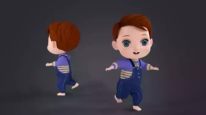 Cartoon Boy Full Rigged