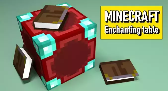 MINECRAFT Enchanting table Low-poly 3D model Low-poly 3D model