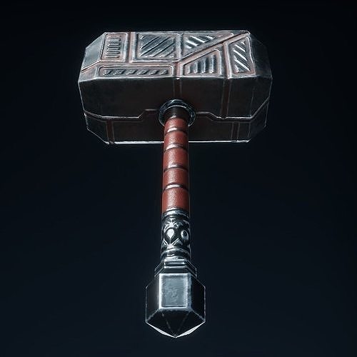 Hammer thor Low-poly 3D model