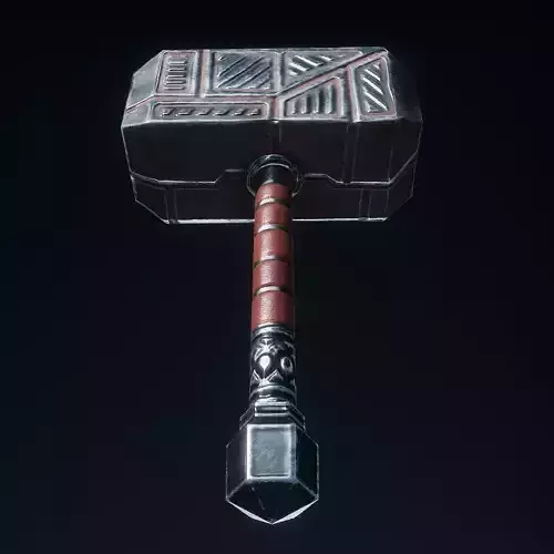 Hammer thor Low-poly 3D model