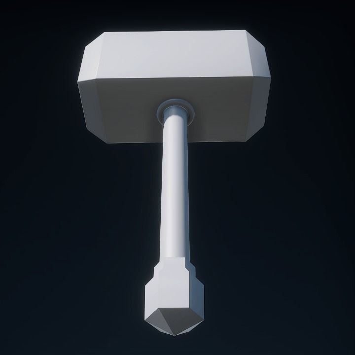 Hammer thor Low-poly 3D model_1