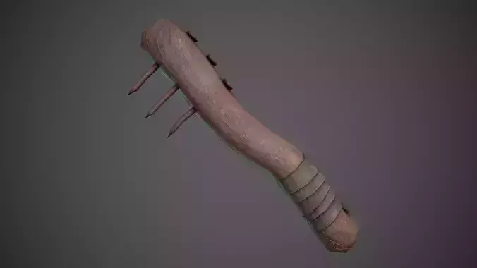 Handmade Spiked Bat Low-poly 3D model