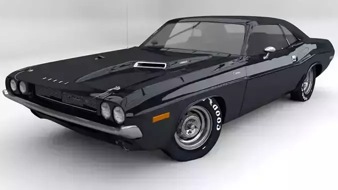 1971 Dodge Challenger r t Low-poly 3D model