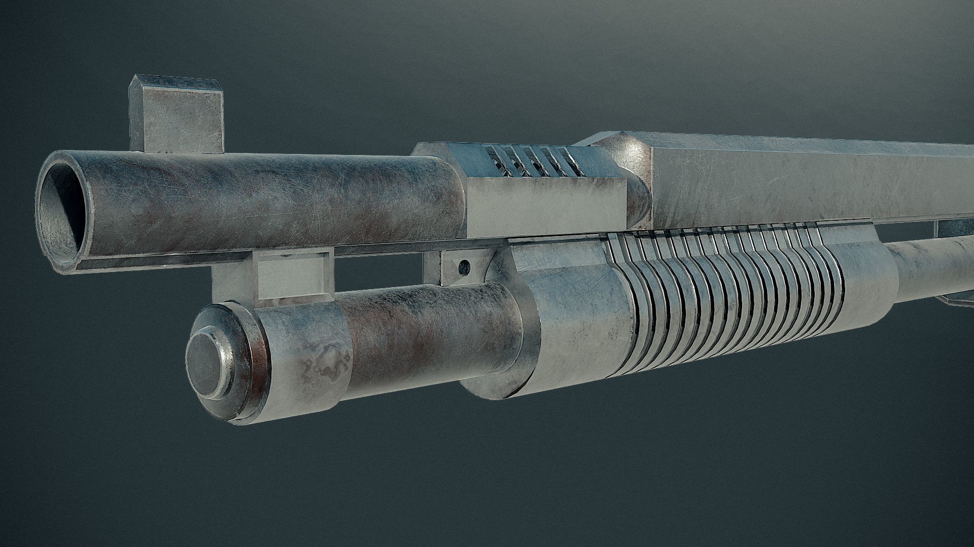 3D model Scratched iron shotgun VR / AR / low-poly | CGTrader