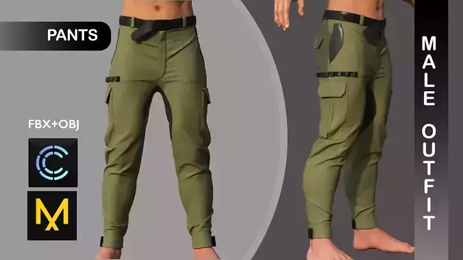 Male Pants Man Outfit Marvelous Designer 3D model