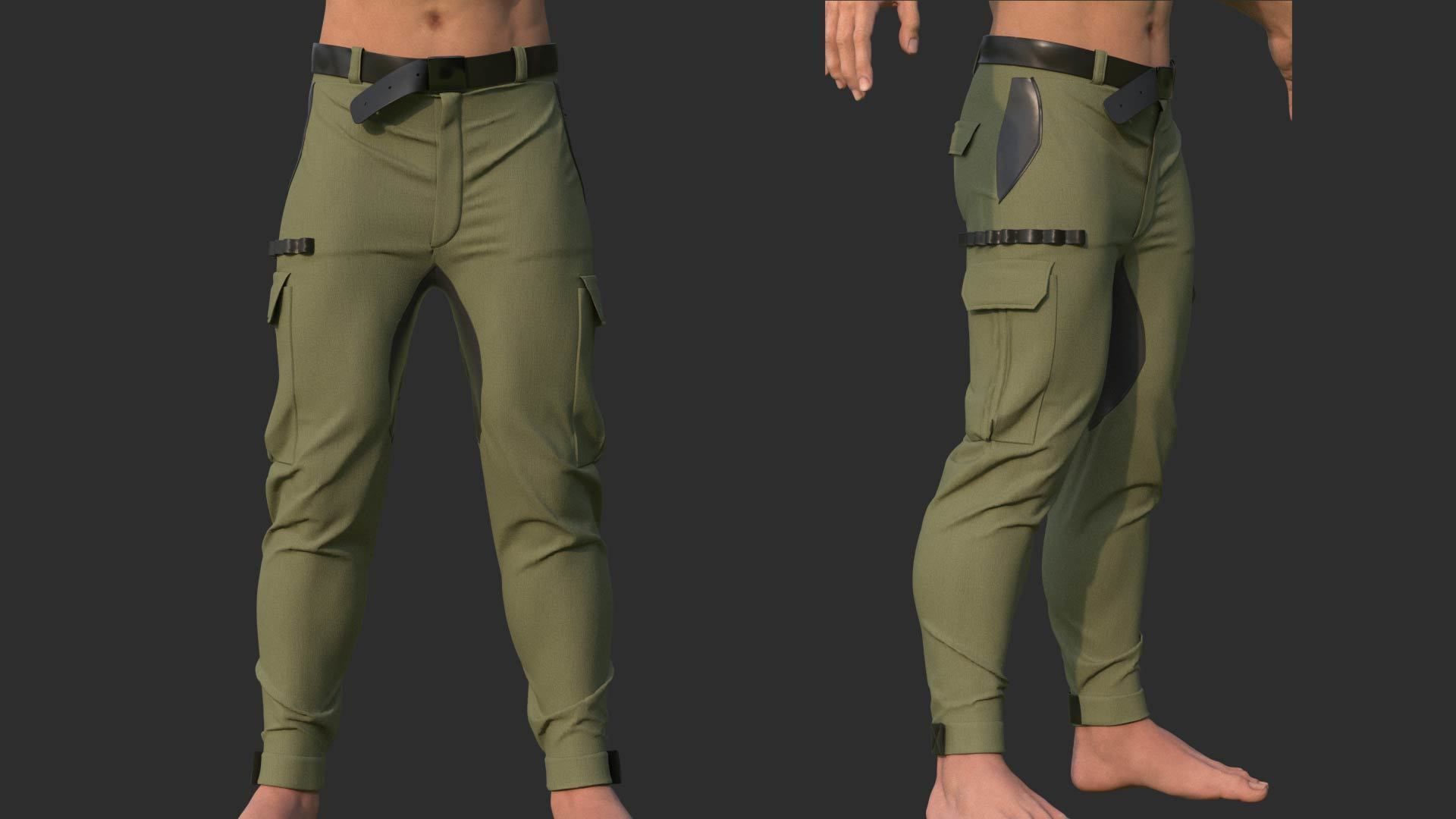 Male Pants Man Outfit Marvelous Designer 3D model_2