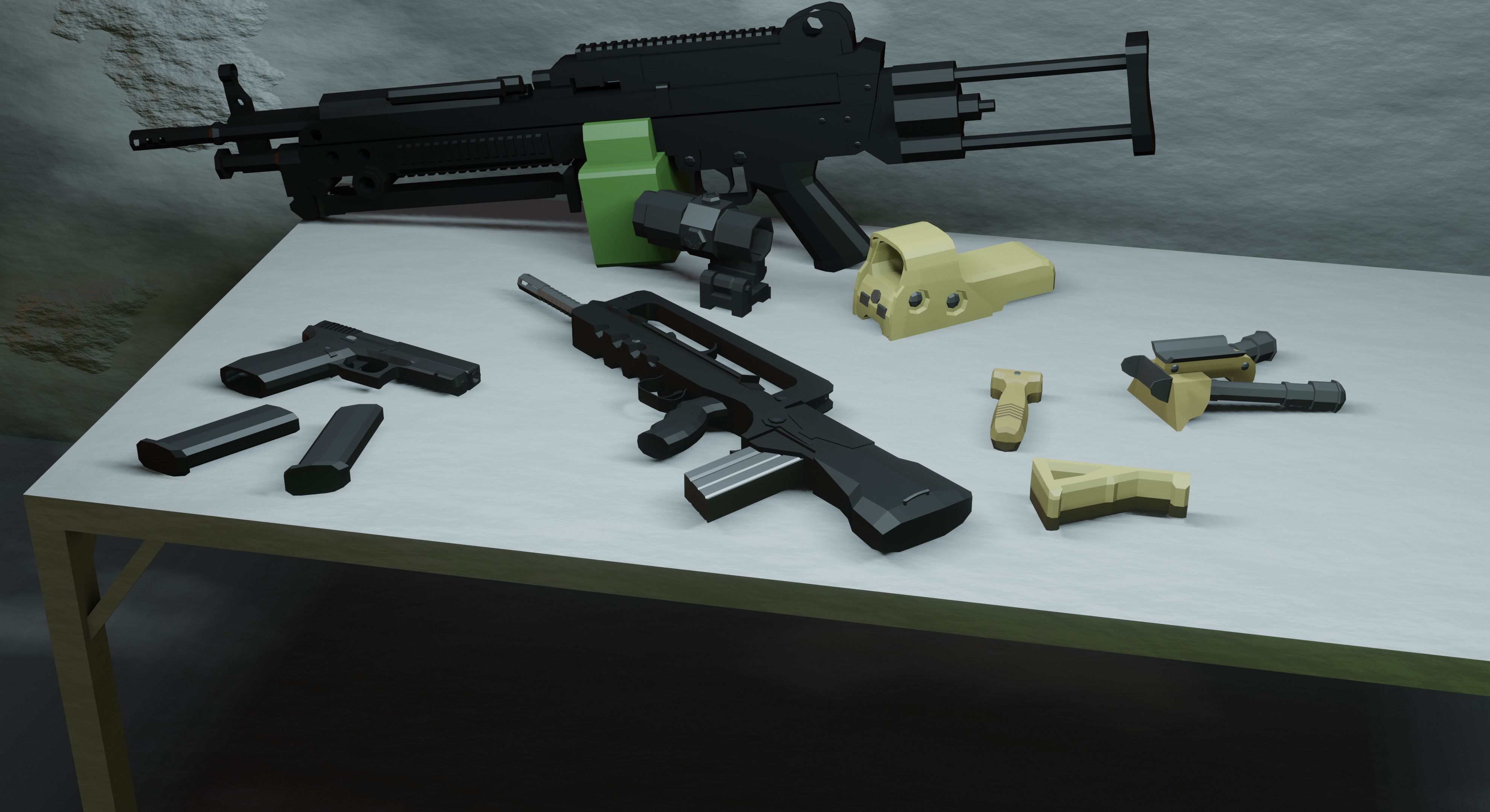 complete pack civil war low poly Low-poly 3D model_17