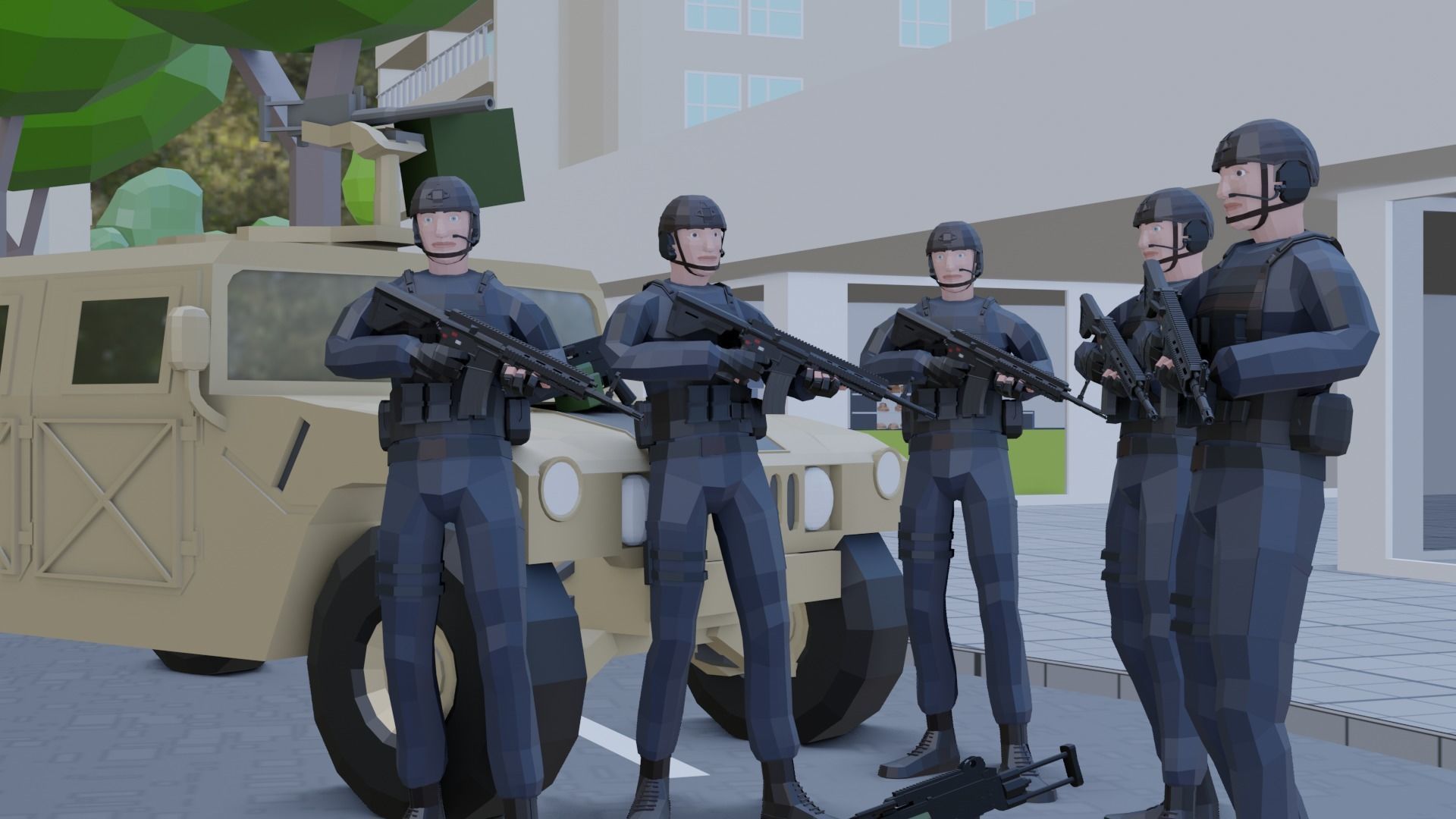 complete pack civil war low poly Low-poly 3D model_4