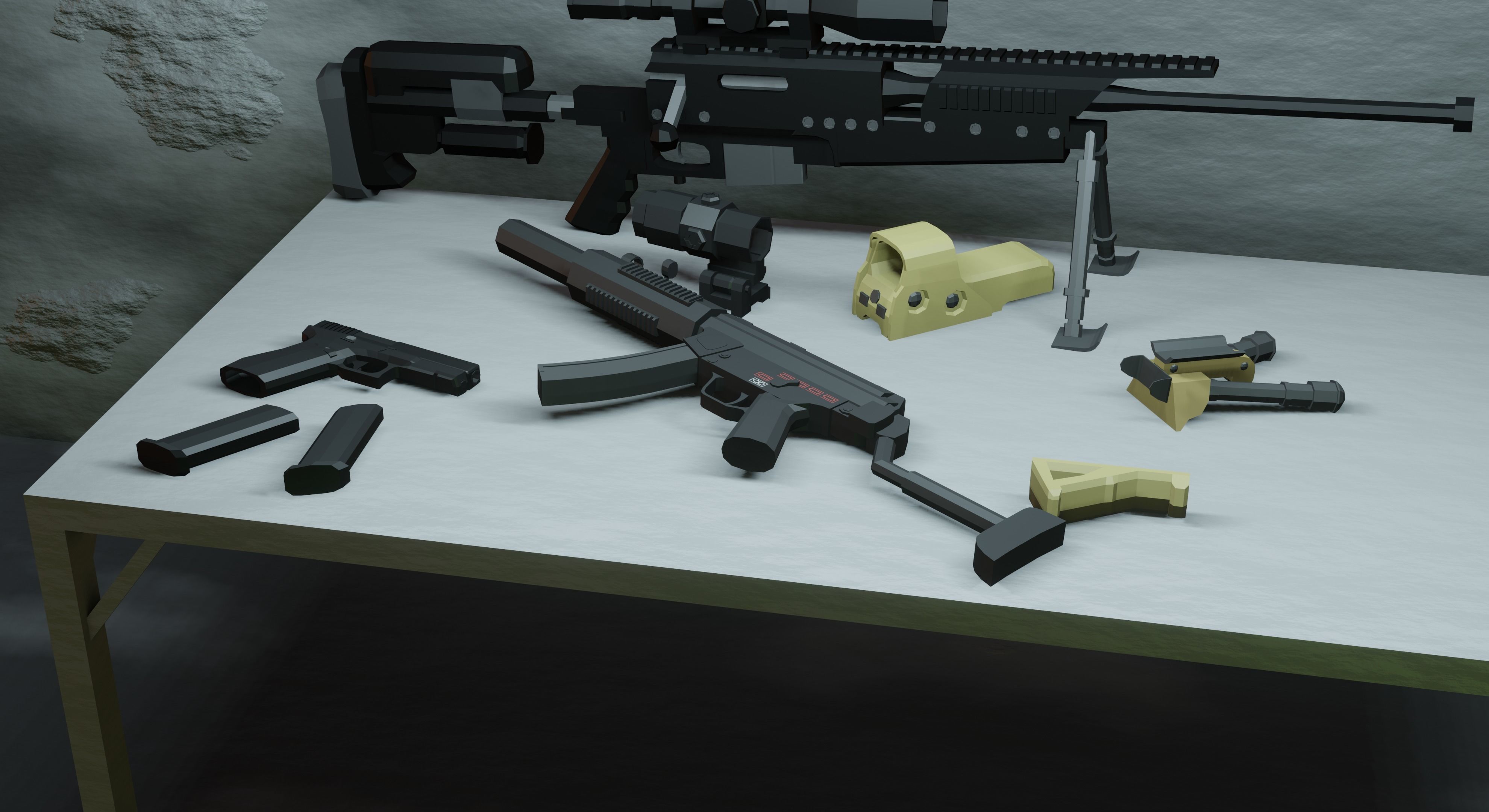 complete pack civil war low poly Low-poly 3D model_19