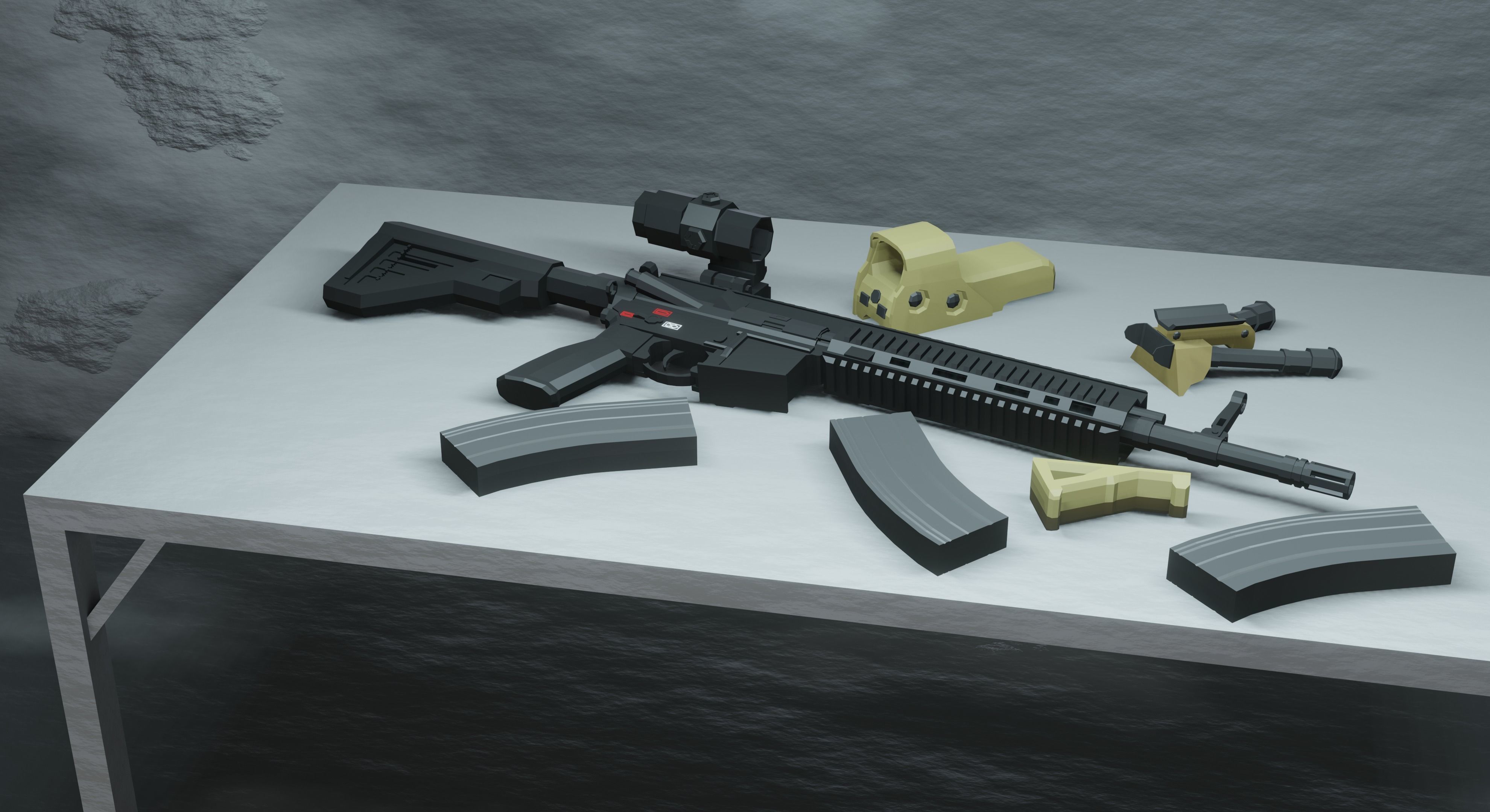 complete pack civil war low poly Low-poly 3D model_16