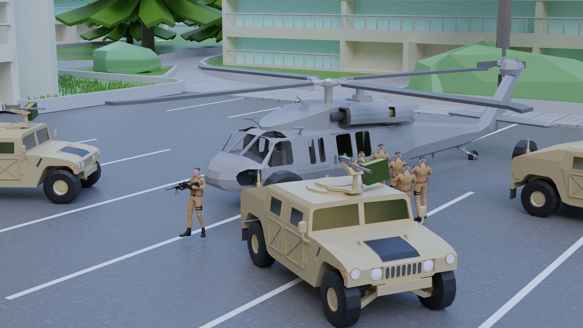 complete pack civil war low poly Low-poly 3D model_5