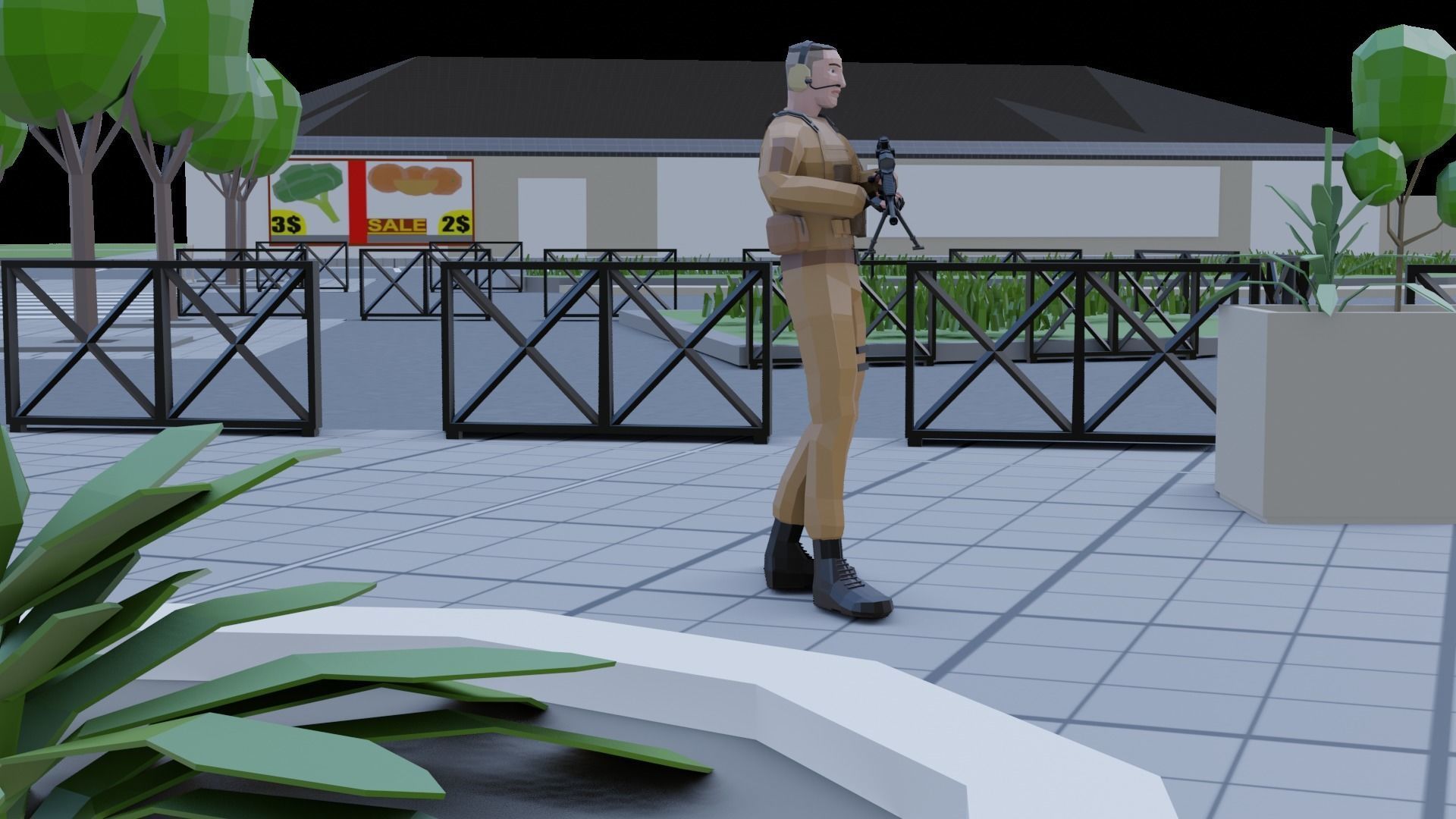 complete pack civil war low poly Low-poly 3D model_11