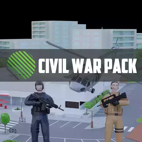 complete pack civil war low poly Low-poly 3D model