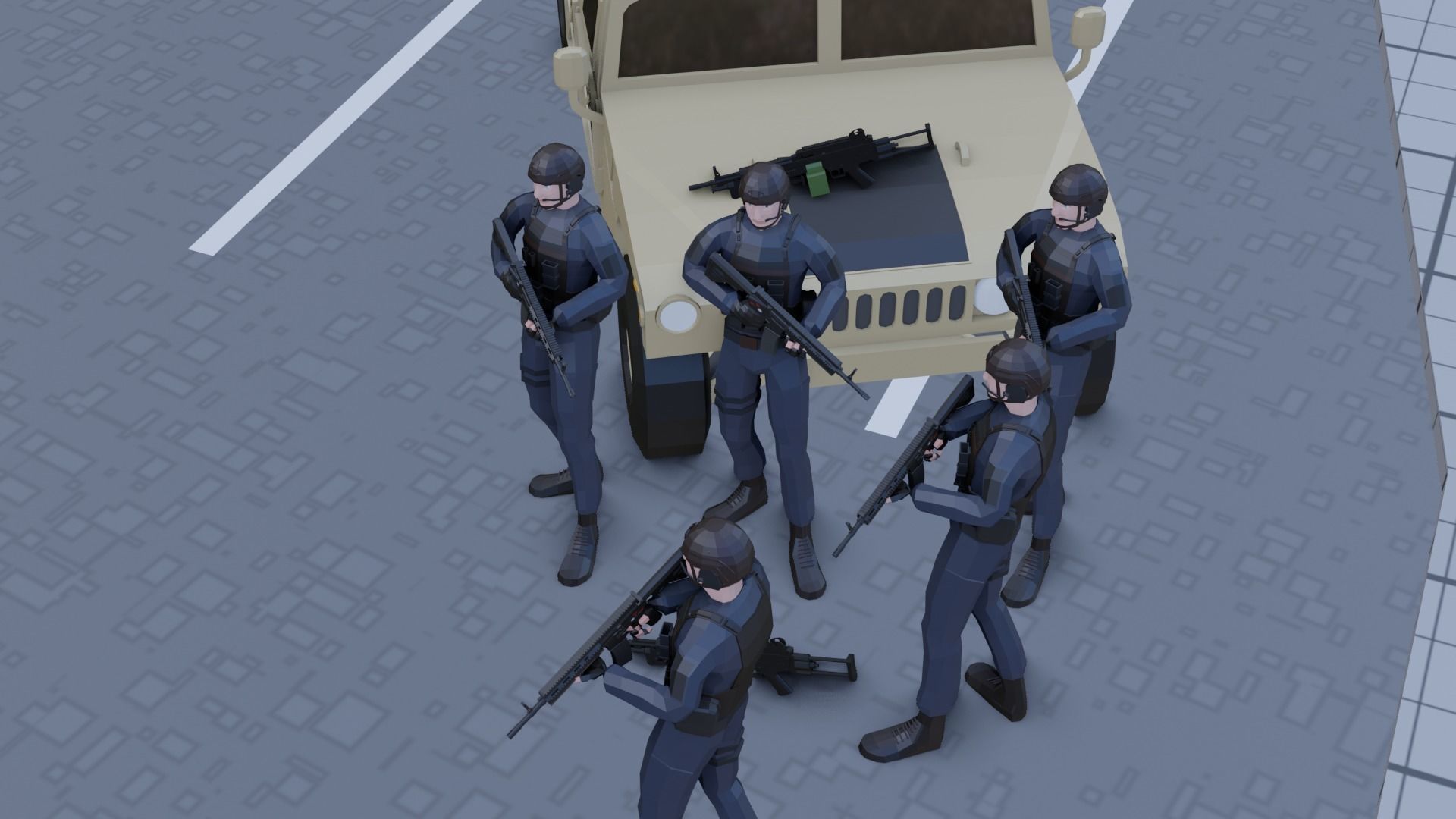 complete pack civil war low poly Low-poly 3D model_6