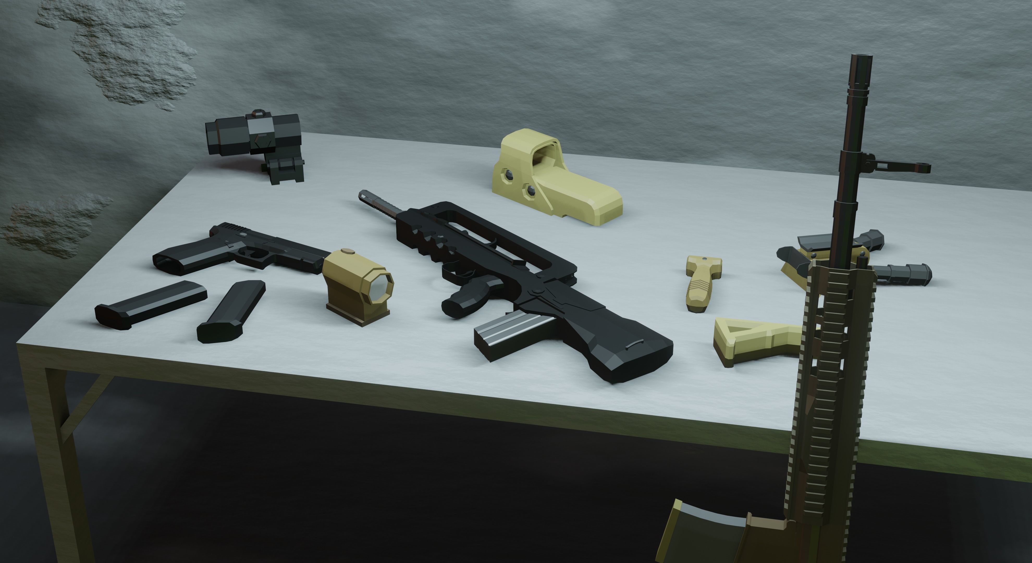 complete pack civil war low poly Low-poly 3D model_18