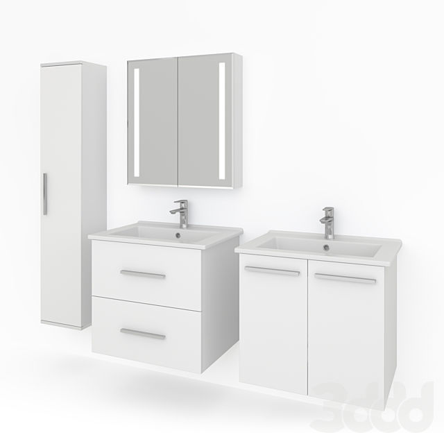 Bathroom furniture production Kaksa-A Praktik White 650 3D model_0