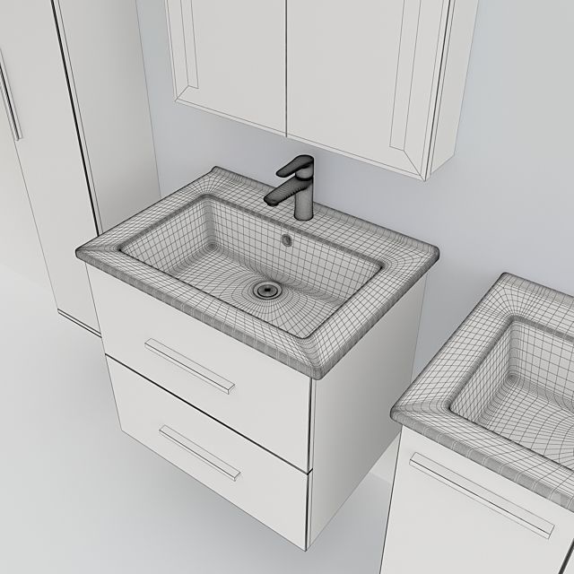 Bathroom furniture production Kaksa-A Praktik White 650 3D model_4