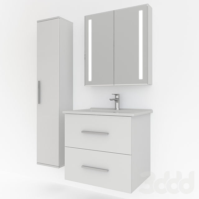 Bathroom furniture production Kaksa-A Praktik White 650 3D model_1