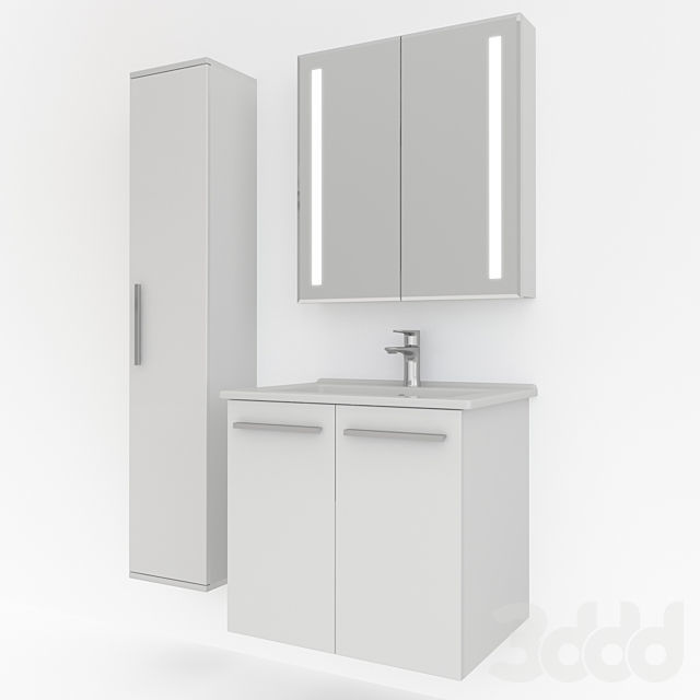 Bathroom furniture production Kaksa-A Praktik White 650 3D model_2
