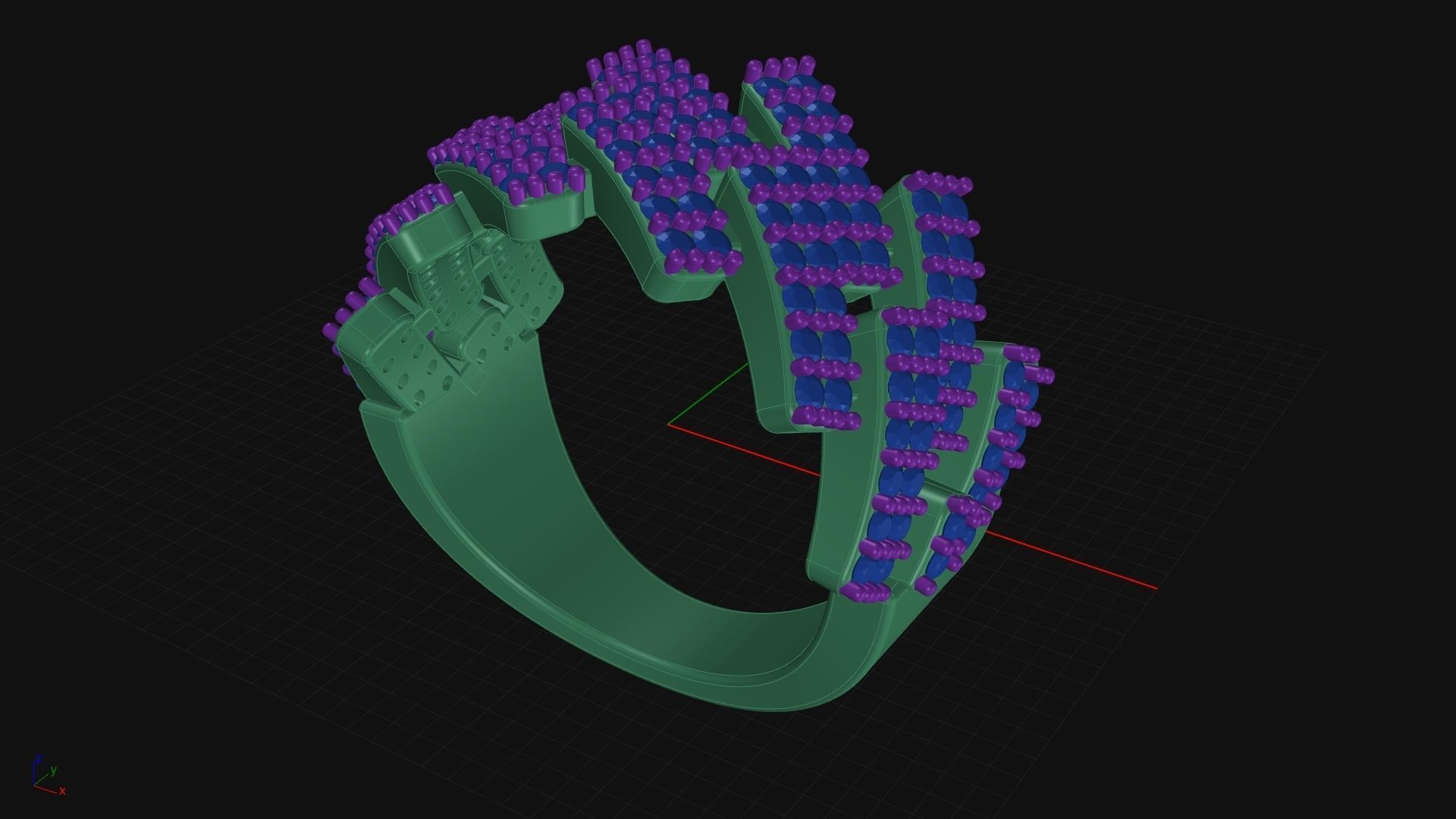 Cuban Gents Gold Ring 3D print model_7