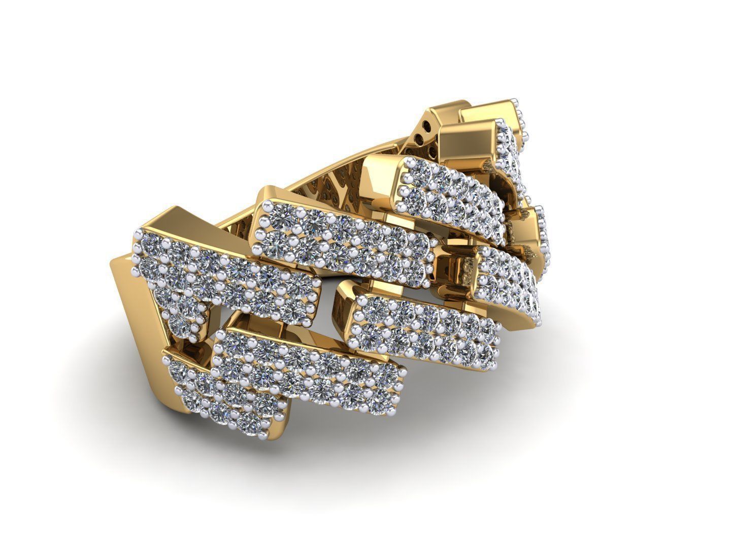 Cuban Gents Gold Ring 3D print model_4