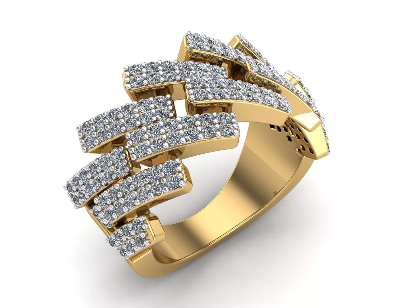 Cuban Gents Gold Ring 3D print model_0