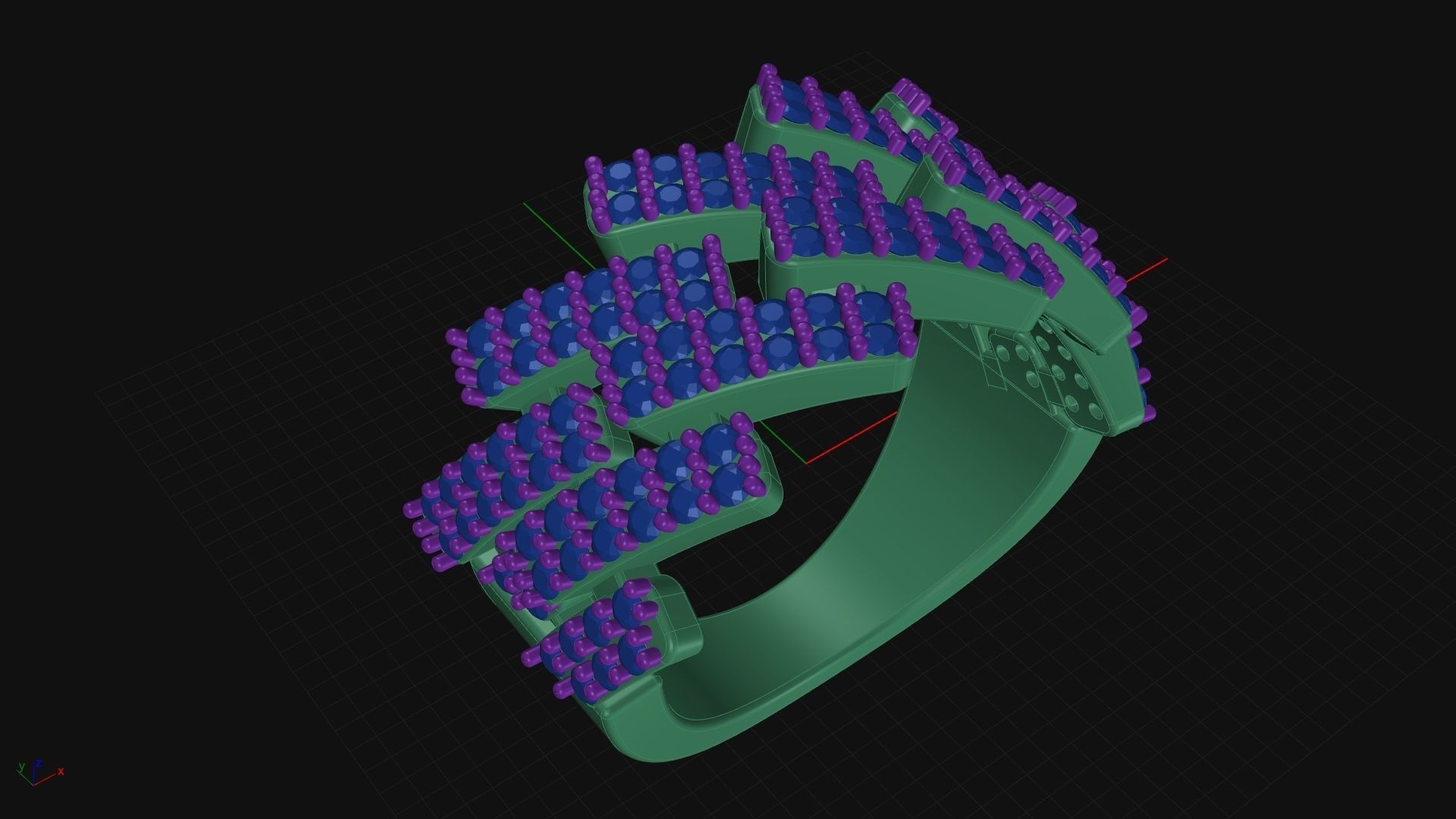 Cuban Gents Gold Ring 3D print model_9