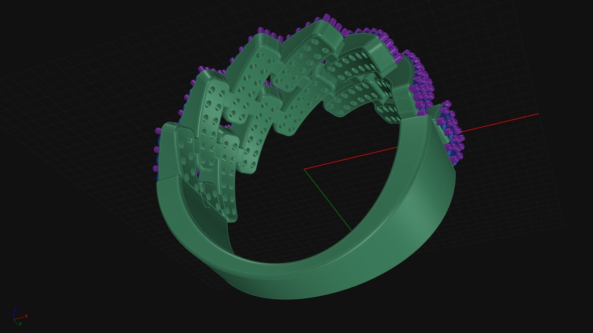 Cuban Gents Gold Ring 3D print model_10