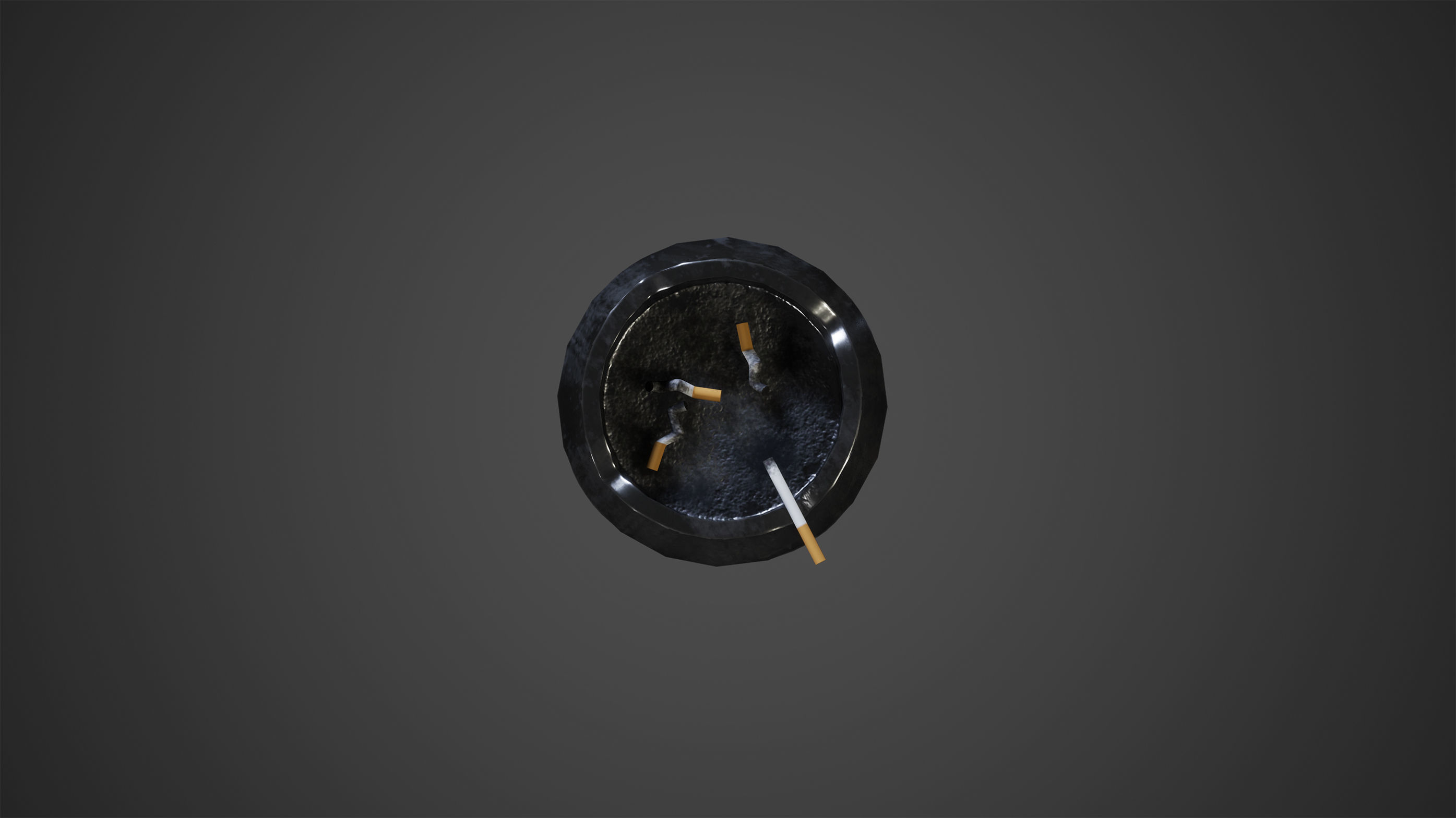 Ashtray Cigarettes Low Poly Game Ready Low-poly 3D model_2