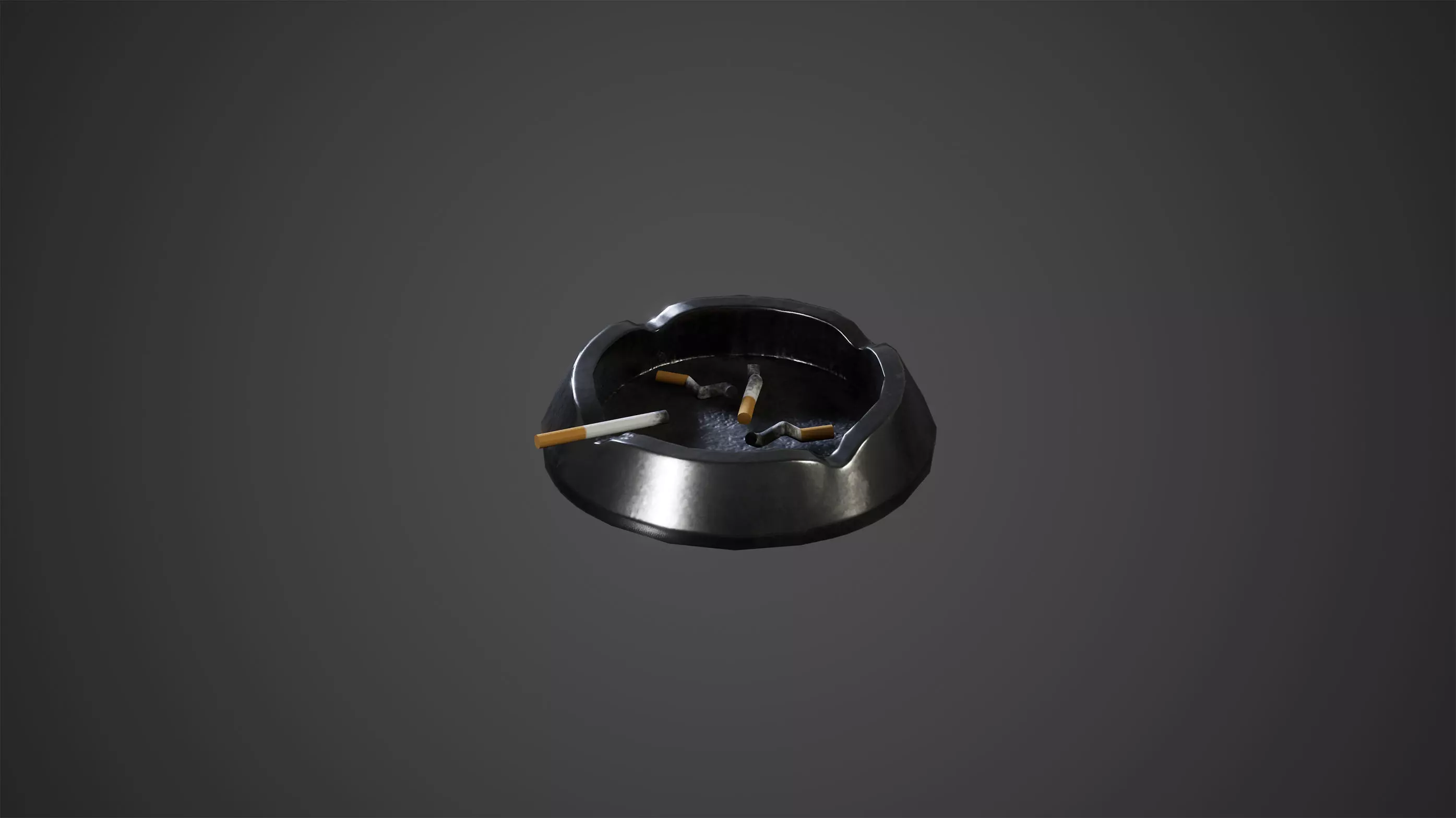 Ashtray Cigarettes Low Poly Game Ready Low-poly 3D model_0