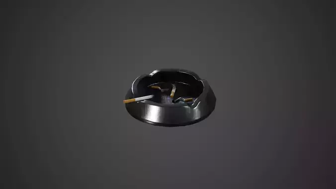 Ashtray Cigarettes Low Poly Game Ready Low-poly 3D model