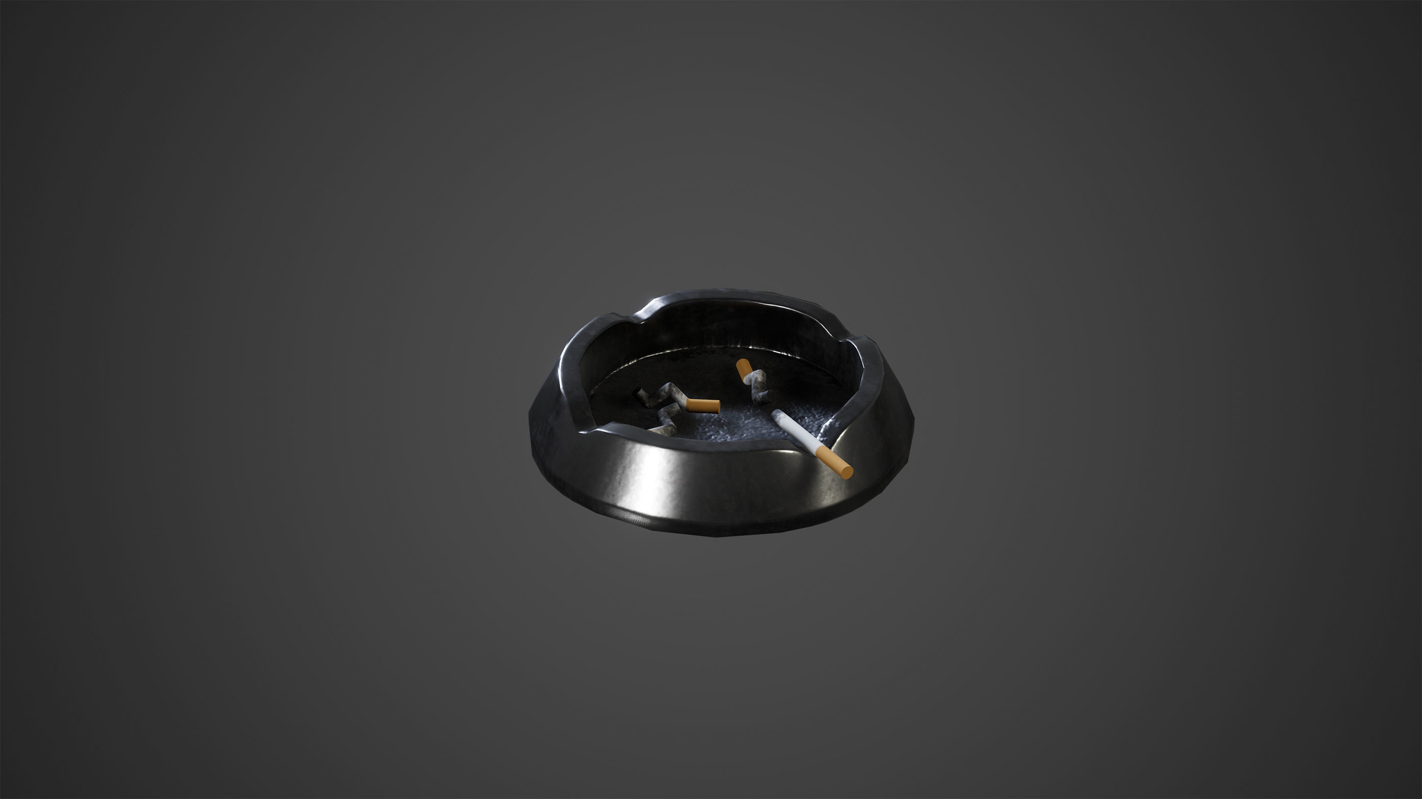 Ashtray Cigarettes Low Poly Game Ready Low-poly 3D model_1